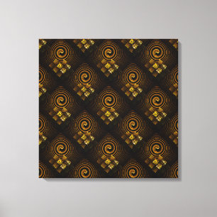 Gold Modern Boho Elegant Abstract Art Pattern #502 Canvas Print