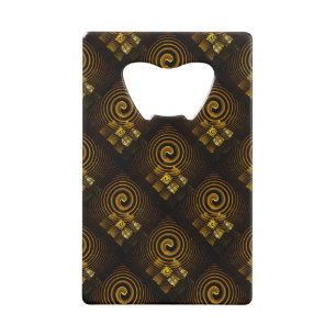 Gold Modern Boho Elegant Abstract Art Pattern #502 Credit Card Bottle Opener