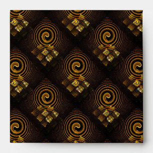 Gold Modern Boho Elegant Abstract Art Pattern #502 Envelope