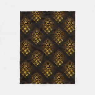 Gold Modern Boho Elegant Abstract Art Pattern #502 Fleece Blanket