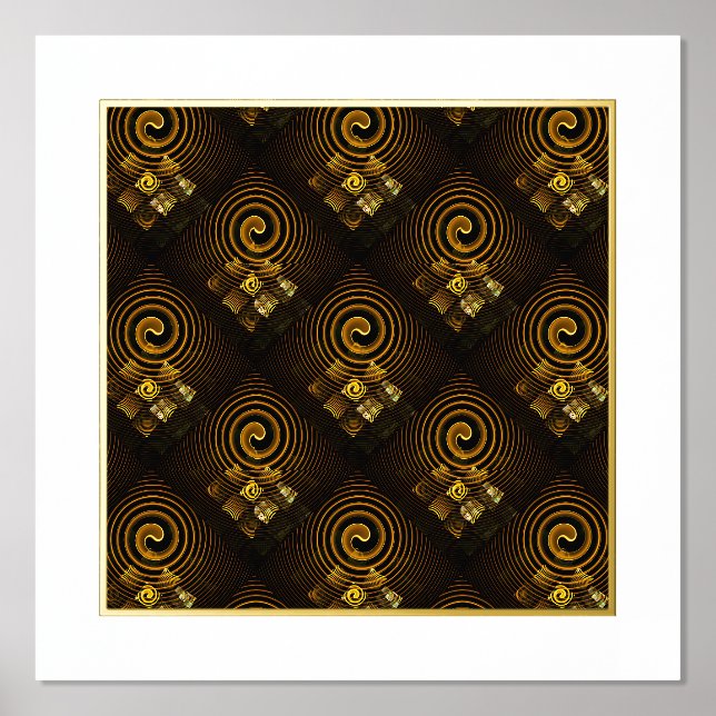 Gold Modern Boho Elegant Abstract Art Pattern #502 Foil Prints (Front)