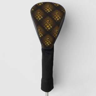 Gold Modern Boho Elegant Abstract Art Pattern #502 Golf Head Cover
