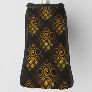 Gold Modern Boho Elegant Abstract Art Pattern #502 Golf Head Cover