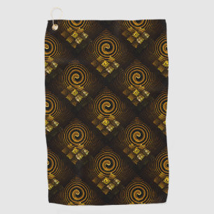 Gold Modern Boho Elegant Abstract Art Pattern #502 Golf Towel