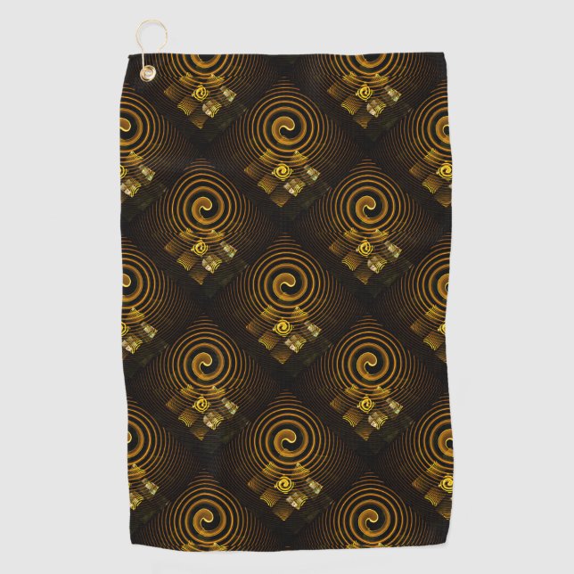 Gold Modern Boho Elegant Abstract Art Pattern #502 Golf Towel (Front)