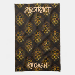 Gold Modern Boho Elegant Abstract Art Pattern #502 Kitchen Towel