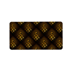 Gold Modern Boho Elegant Abstract Art Pattern #502 Label