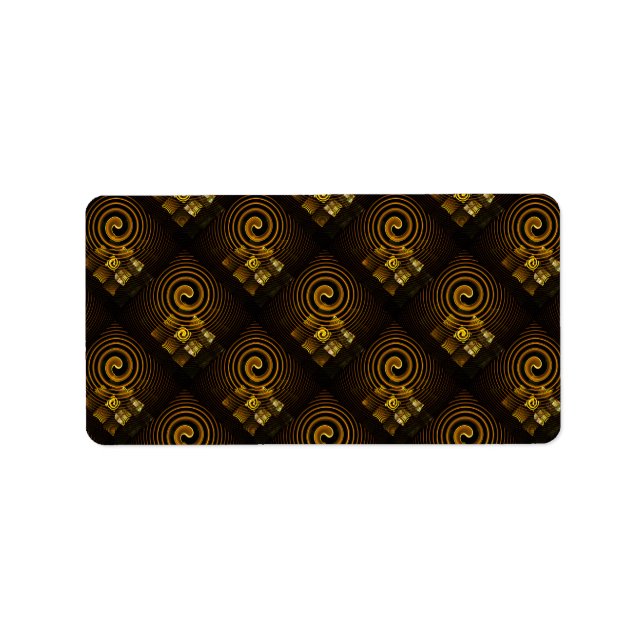 Gold Modern Boho Elegant Abstract Art Pattern #502 Label (Front)