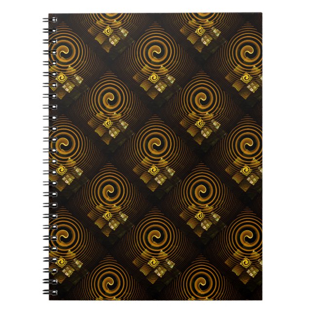 Gold Modern Boho Elegant Abstract Art Pattern #502 Notebook (Front)