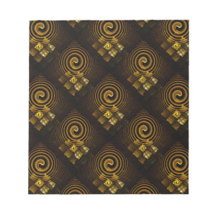 Gold Modern Boho Elegant Abstract Art Pattern #502 Notepad