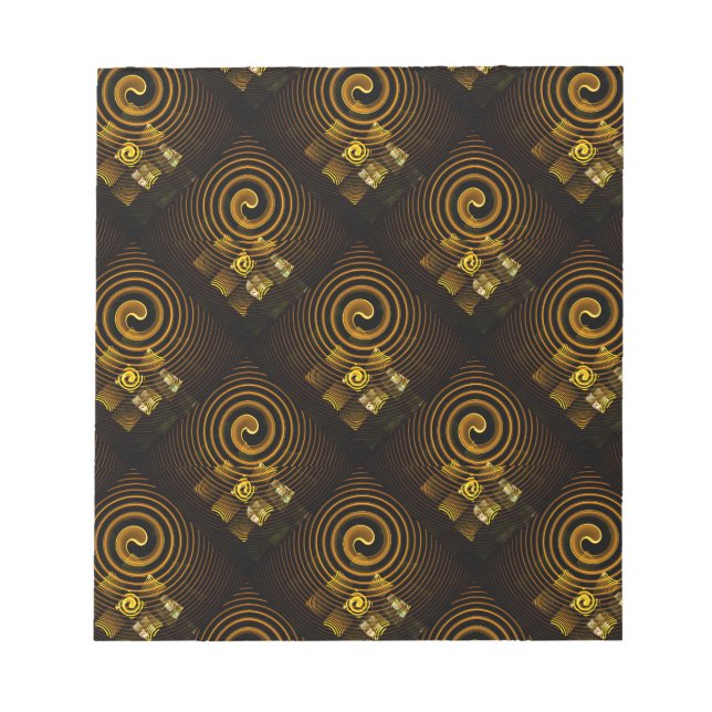 Gold Modern Boho Elegant Abstract Art Pattern #502 Notepad (Front)