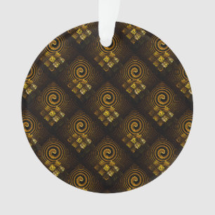 Gold Modern Boho Elegant Abstract Art Pattern #502 Ornament
