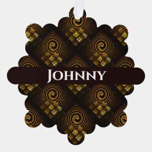 Gold Modern Boho Elegant Abstract Art Pattern #502 Ornament Card