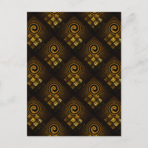 Gold Modern Boho Elegant Abstract Art Pattern #502 Postcard