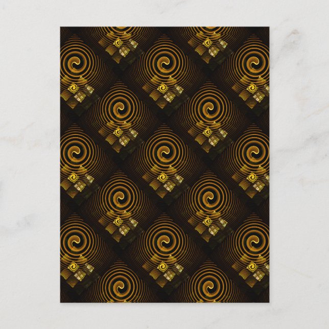 Gold Modern Boho Elegant Abstract Art Pattern #502 Postcard (Front)