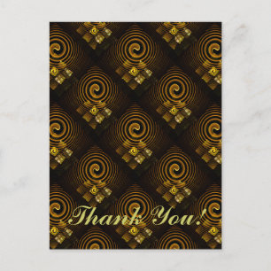 Gold Modern Boho Elegant Abstract Art Pattern #502 Postcard
