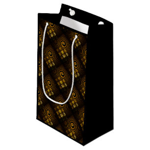 Gold Modern Boho Elegant Abstract Art Pattern #502 Small Gift Bag