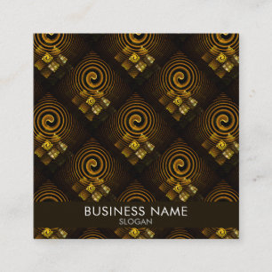Gold Modern Boho Elegant Abstract Art Pattern #502 Square Business Card