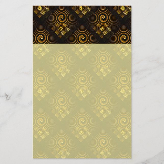 Gold Modern Boho Elegant Abstract Art Pattern #502 Stationery (Front)