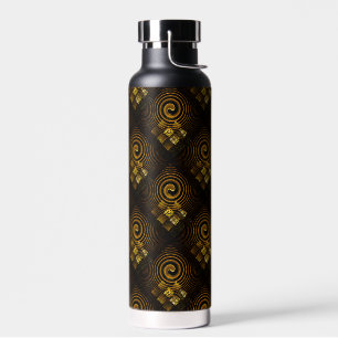 Gold Modern Boho Elegant Abstract Art Pattern #502 Water Bottle