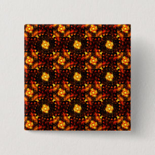Gold Modern Boho Elegant Abstract Art Pattern #506 2 Inch Square Button