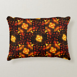 Gold Modern Boho Elegant Abstract Art Pattern #506 Accent Pillow