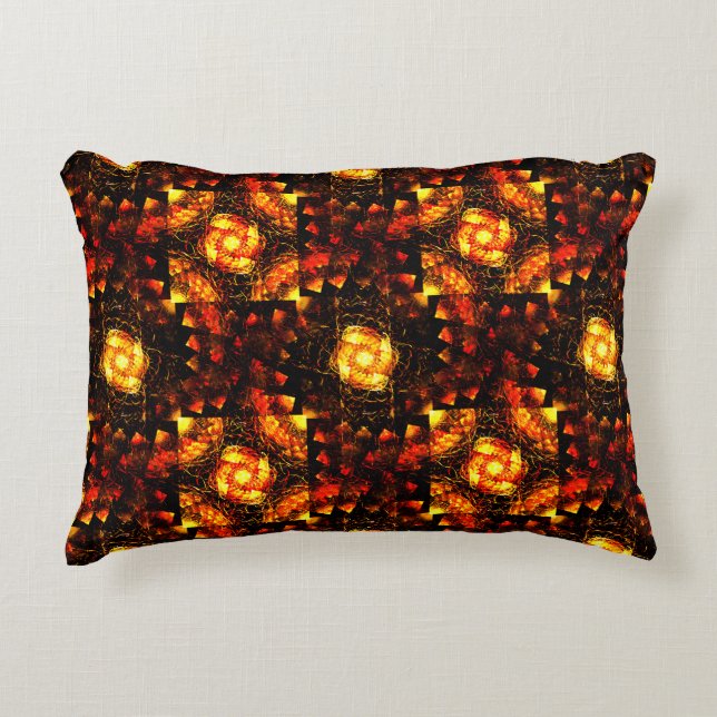 Gold Modern Boho Elegant Abstract Art Pattern #506 Accent Pillow (Front)