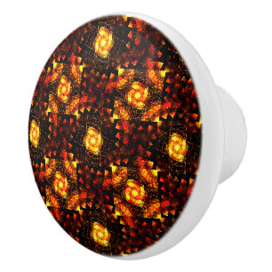 Gold Modern Boho Elegant Abstract Art Pattern #506 Ceramic Knob