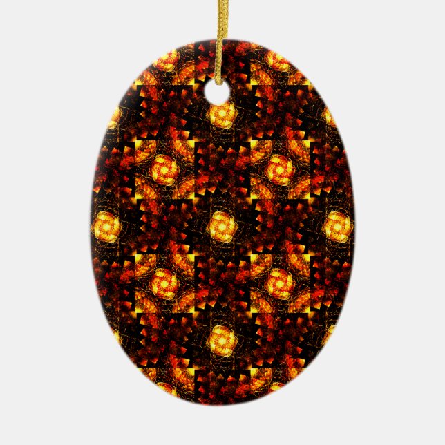 Gold Modern Boho Elegant Abstract Art Pattern #506 Ceramic Ornament (Front)