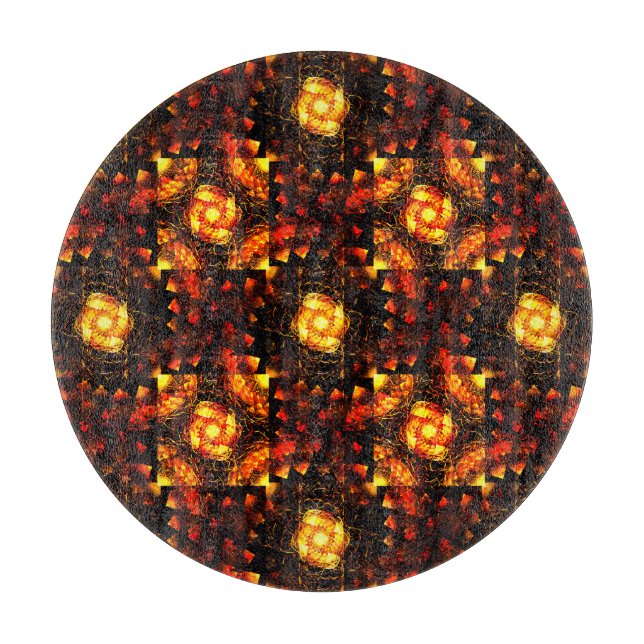Gold Modern Boho Elegant Abstract Art Pattern #506 Cutting Board (Front)