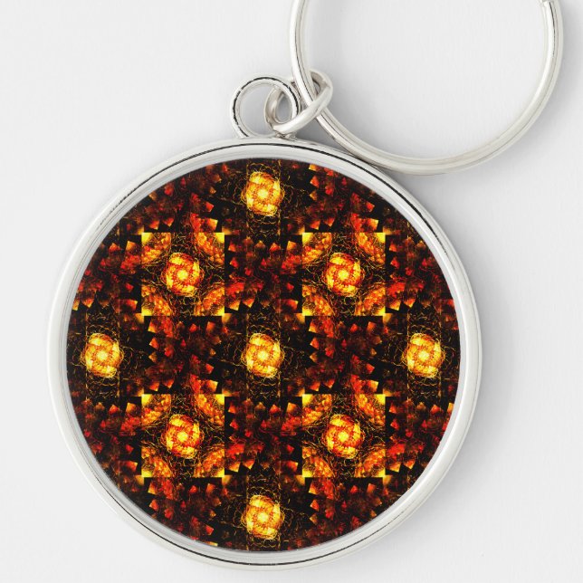Gold Modern Boho Elegant Abstract Art Pattern #506 Keychain (Front)