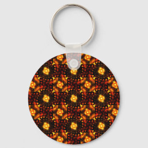 Gold Modern Boho Elegant Abstract Art Pattern #506 Keychain