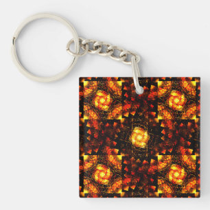 Gold Modern Boho Elegant Abstract Art Pattern #506 Keychain
