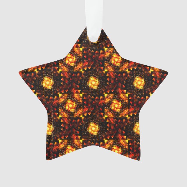 Gold Modern Boho Elegant Abstract Art Pattern #506 Ornament (Front)