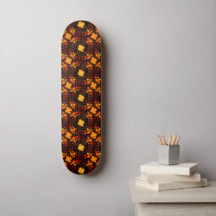 Gold Modern Boho Elegant Abstract Art Pattern #506 Skateboard