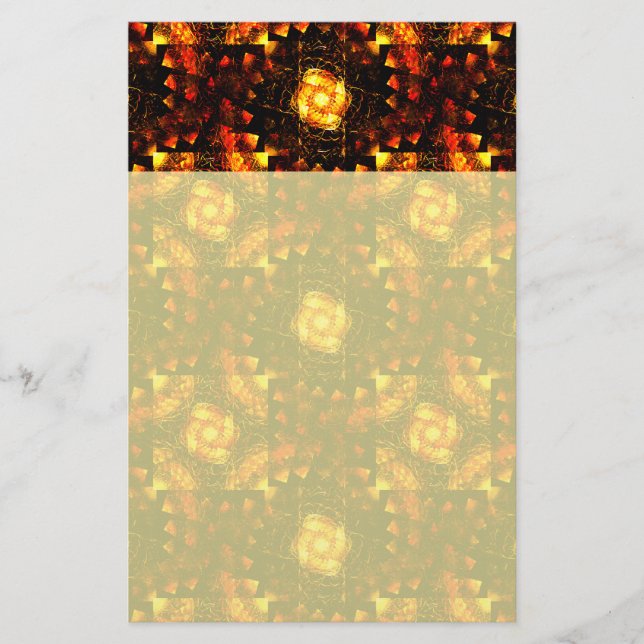 Gold Modern Boho Elegant Abstract Art Pattern #506 Stationery (Front)
