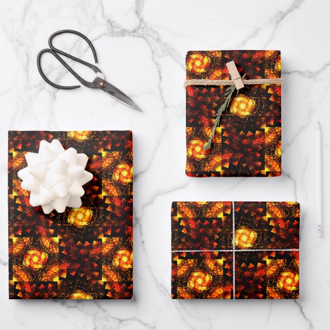 Gold Modern Boho Elegant Abstract Art Pattern #506 Wrapping Paper Sheet (Front)