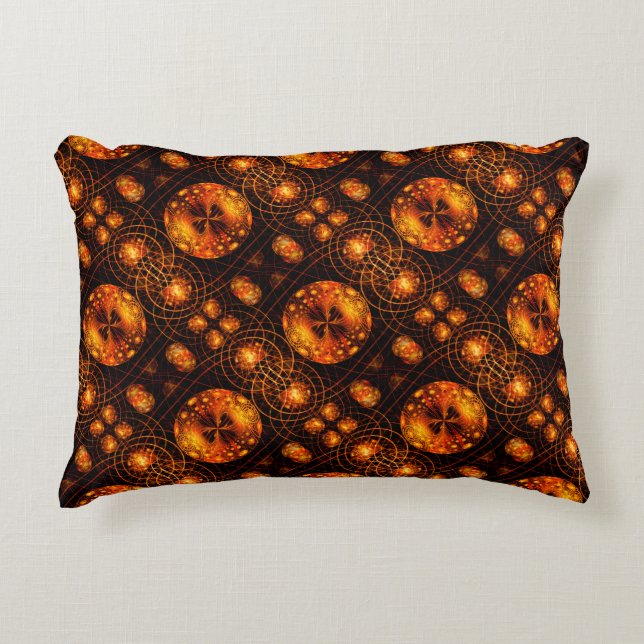Gold Modern Boho Elegant Abstract Art Pattern #507 Accent Pillow (Front)