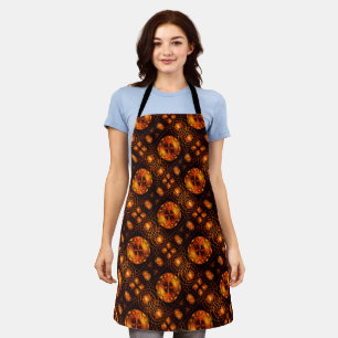Gold Modern Boho Elegant Abstract Art Pattern #507 Apron