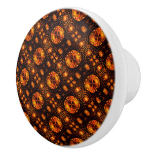 Gold Modern Boho Elegant Abstract Art Pattern #507 Ceramic Knob