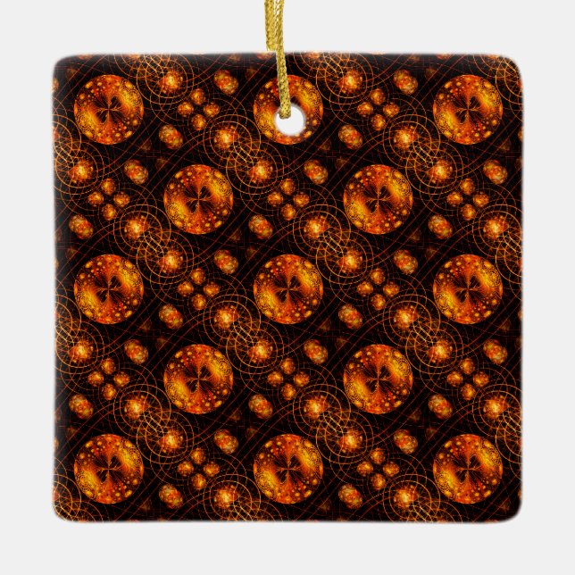 Gold Modern Boho Elegant Abstract Art Pattern #507 Ceramic Ornament (Front)
