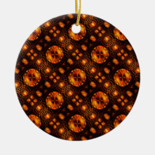 Gold Modern Boho Elegant Abstract Art Pattern #507 Ceramic Ornament