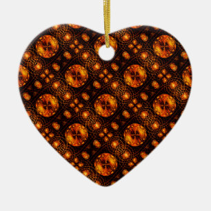 Gold Modern Boho Elegant Abstract Art Pattern #507 Ceramic Ornament