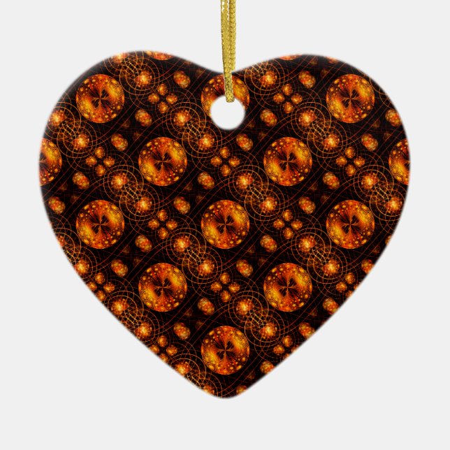 Gold Modern Boho Elegant Abstract Art Pattern #507 Ceramic Ornament (Front)