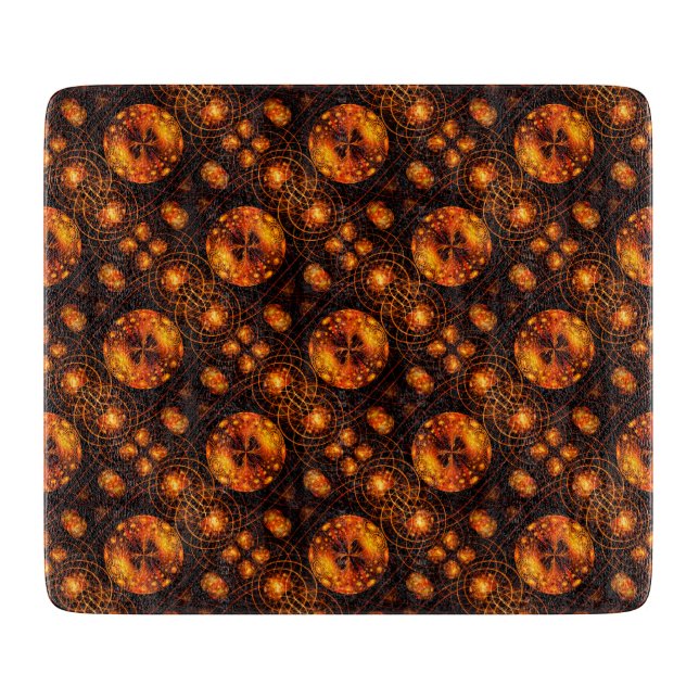 Gold Modern Boho Elegant Abstract Art Pattern #507 Cutting Board (Front)