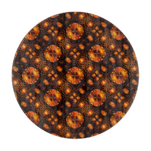 Gold Modern Boho Elegant Abstract Art Pattern #507 Cutting Board