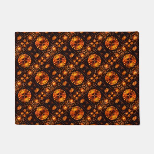 Gold Modern Boho Elegant Abstract Art Pattern #507 Doormat (Front)