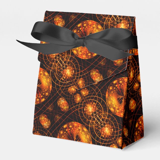 Gold Modern Boho Elegant Abstract Art Pattern #507 Favor Box (Front Side)