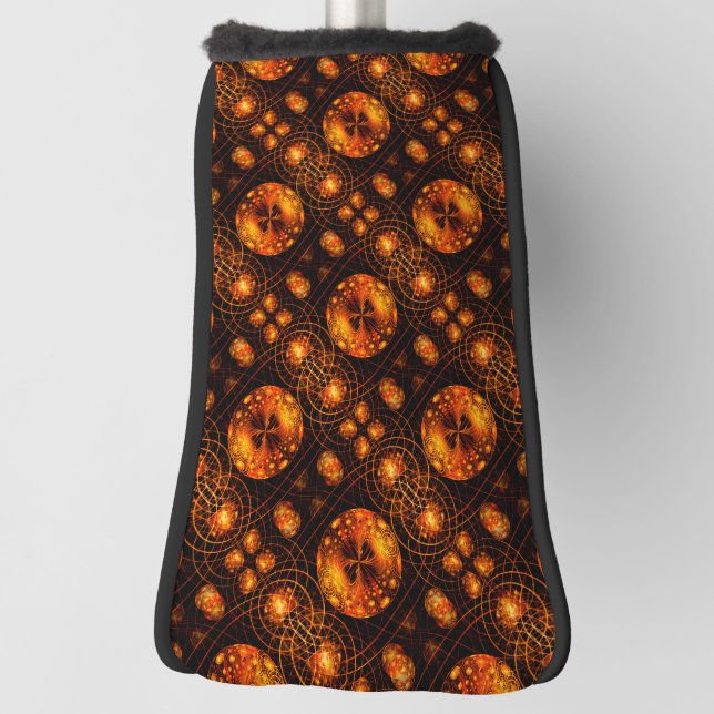Gold Modern Boho Elegant Abstract Art Pattern #507 Golf Head Cover (Rotate 90)