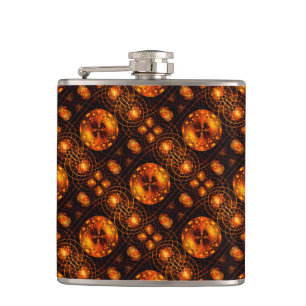 Gold Modern Boho Elegant Abstract Art Pattern #507 Hip Flask